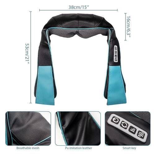 Masseur Électrique Multifonction Shiatsu Nuque et Dos avec Chaleur Apaisante