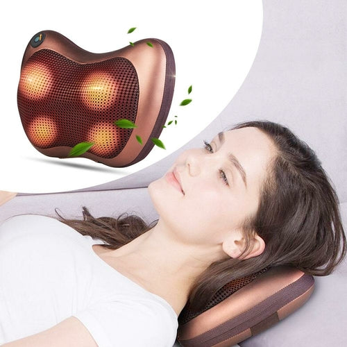 Coussin Masseur Portable 4 Têtes pour Nuque et Dos