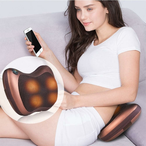 Coussin Masseur Portable 4 Têtes pour Nuque et Dos